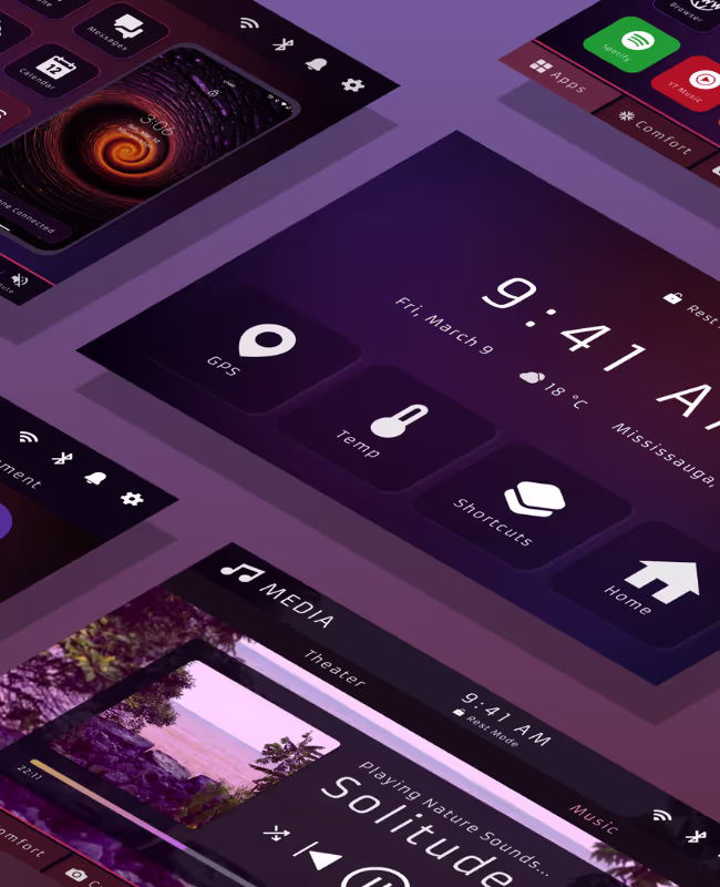 Car Infotainment Dashboard Wireframe